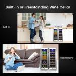 Dual Zone Wine Cooler for 55 Cans & 20 Bottles
