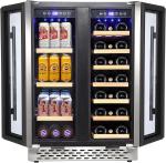 Dual Zone Wine Cooler for 55 Cans & 20 Bottles