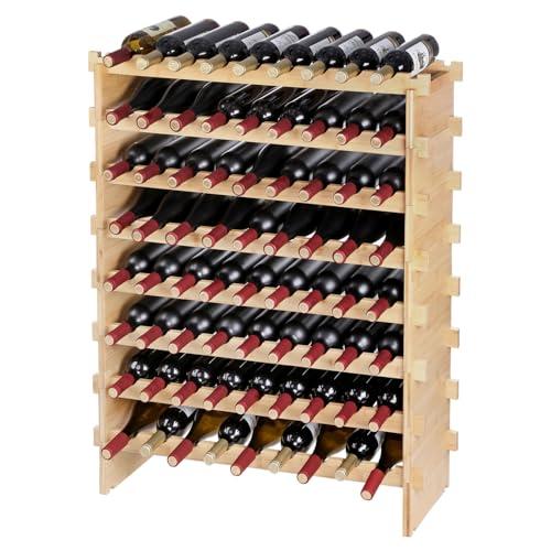 Modular Wine Rack for 72 Bottles - Bamboo