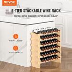 Modular Wine Rack for 72 Bottles - Bamboo
