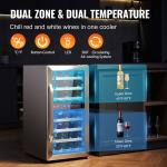 33-Bottle Dual Zone Wine Cooler with LED Light
