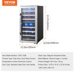 33-Bottle Dual Zone Wine Cooler with LED Light