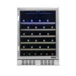 Compact 52-Bottle Wine Cooler in Black/Steel