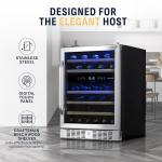 Compact 52-Bottle Wine Cooler in Black/Steel