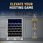 Compact 52-Bottle Wine Cooler in Black/Steel