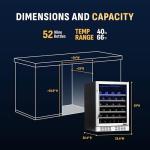 Compact 52-Bottle Wine Cooler in Black/Steel