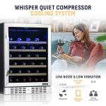 Compact 52-Bottle Wine Cooler in Black/Steel