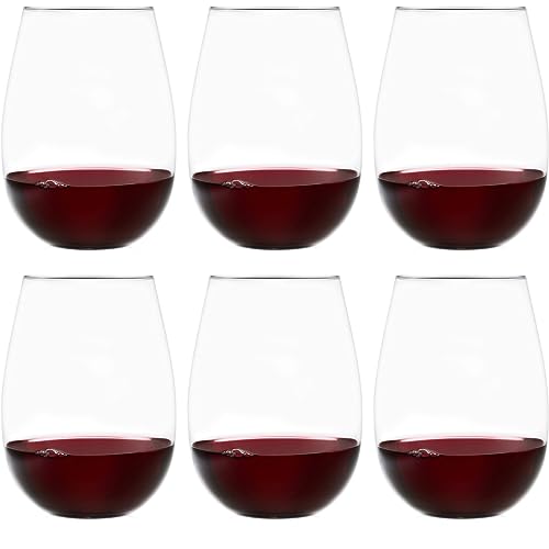 Award-Winning Stemless Wine Glasses, 6-Pack, 17oz