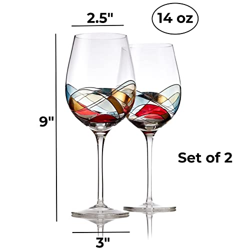 Hand Painted Wine Gift Set - Women, Duomo di Milano Inspired