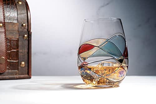 Renaissance-inspired Hand Painted Wine Glasses - Set of 2