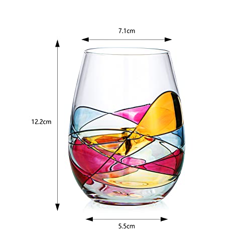 Renaissance-inspired Hand Painted Wine Glasses - Set of 2