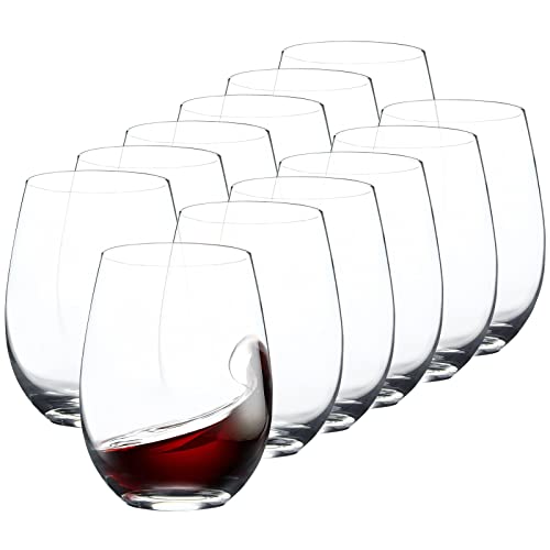 12-Piece Stemless Wine Glasses: Perfect for Red & White Wine