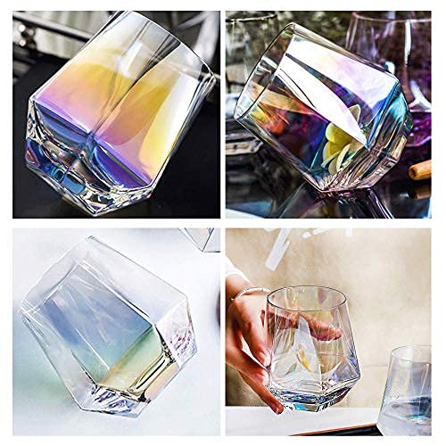 Rainbow Stemless Wine Glass Set, Glassware Gift