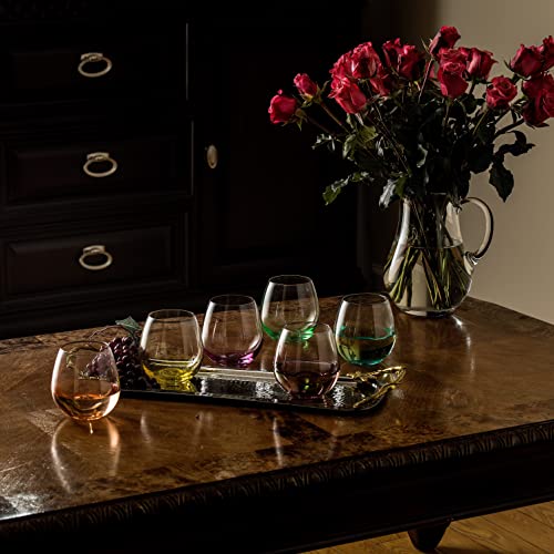 JoyJolt HUE Stemless Wine Tumblers - Set of 6