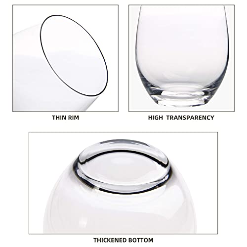 12-Piece Stemless Wine Glasses: Perfect for Red & White Wine