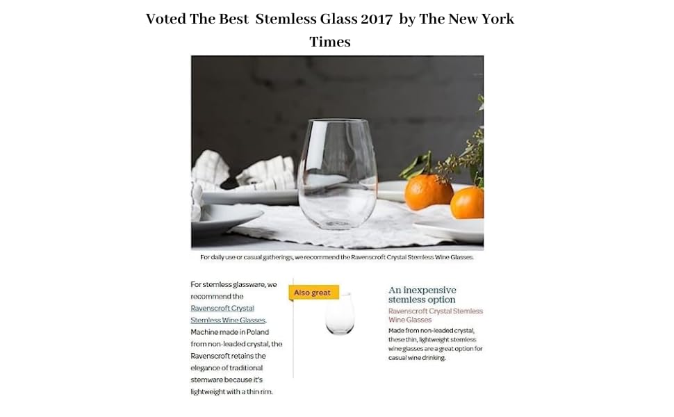 Award-Winning Stemless Wine Glasses, 6-Pack, 17oz