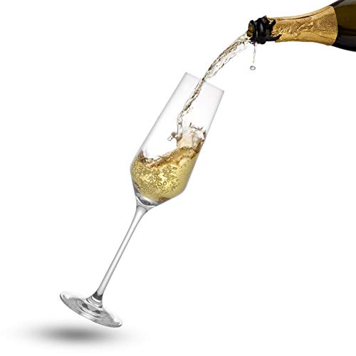Layla Collection Crystal Champagne Glasses - Set of 4