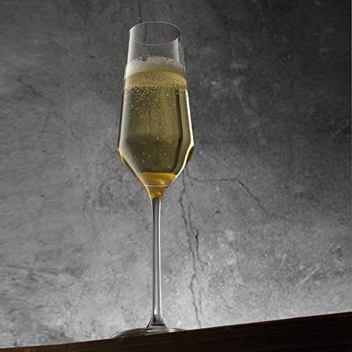 Layla Collection Crystal Champagne Glasses - Set of 4