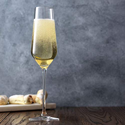 Layla Collection Crystal Champagne Glasses - Set of 4