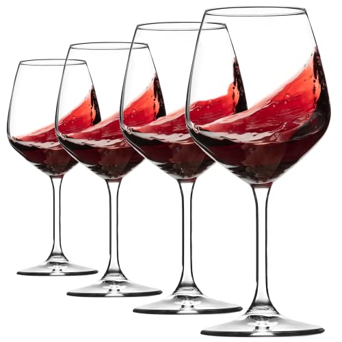 Set of 4 stemmed red wine glasses 532ml