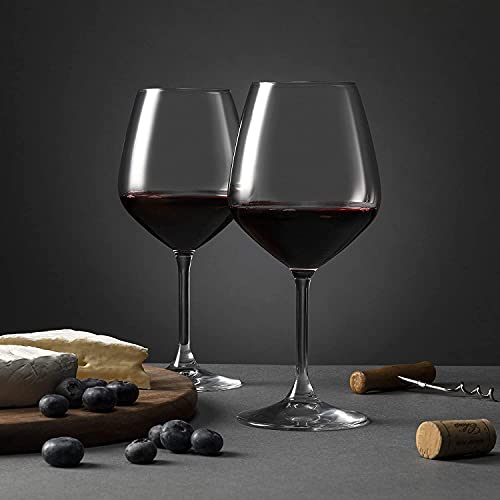 Set of 4 stemmed red wine glasses 532ml