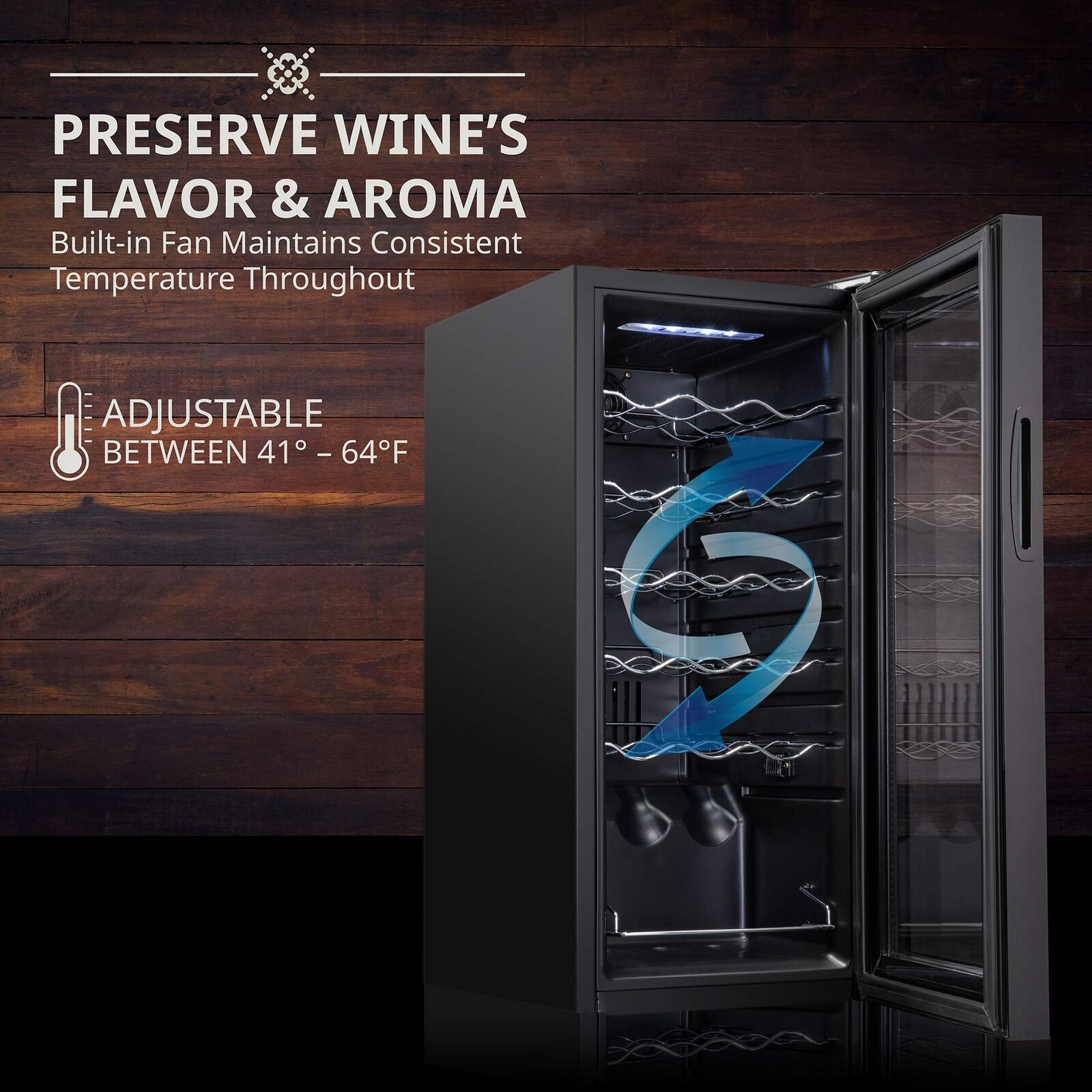 Ivation 18-Bottle Wine Cooler: Large Black Freestanding