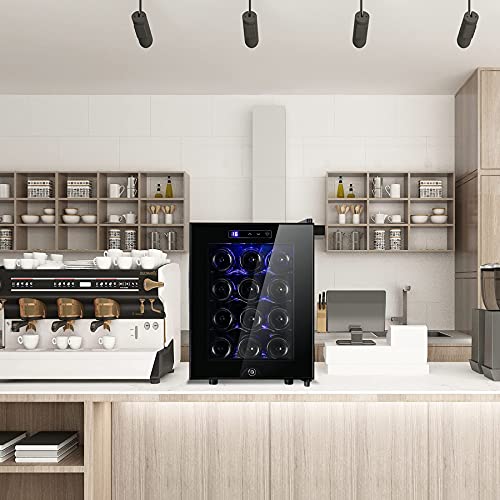 12-Bottle Wine Cooler with Lock & Digital Control
