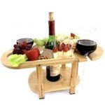 Stylish Bamboo Wine and Cheese Board Set