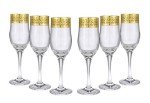 Elegant Gold Rimmed Champagne Flutes - Set of 6