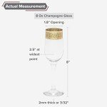Elegant Gold Rimmed Champagne Flutes - Set of 6