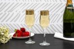 Elegant Gold Rimmed Champagne Flutes - Set of 6