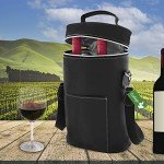 Luxury Wine Tote for 2 Bottles & Glasses
