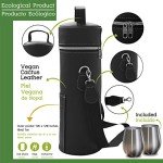 Luxury Wine Tote for 2 Bottles & Glasses