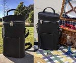 Luxury Wine Tote for 2 Bottles & Glasses