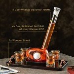 Golf-Themed Decanter Set with 4 Whisky Glasses