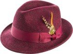 Elegant Wool Fedora Hat for Men in Wine