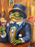 Frog in a Tuxedo Oil Painting Wall Art