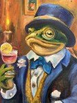 Frog in a Tuxedo Oil Painting Wall Art