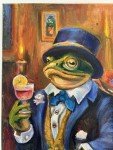 Frog in a Tuxedo Oil Painting Wall Art