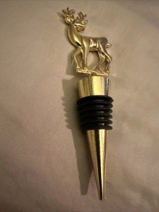 Gold Metal Deer Wine Bottle Cork Gift
