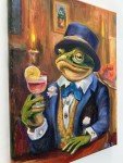 Frog in a Tuxedo Oil Painting Wall Art