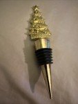 Gold Metal Wine Bottle Cork - Christmas Tree Design
