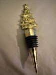 Gold Metal Wine Bottle Cork - Christmas Tree Design