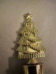 Gold Metal Wine Bottle Cork - Christmas Tree Design