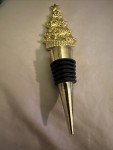 Gold Metal Wine Bottle Cork - Christmas Tree Design