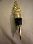 Gold Metal Wine Bottle Cork - Christmas Tree Design
