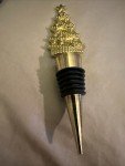 Gold Metal Wine Bottle Cork - Christmas Tree Design