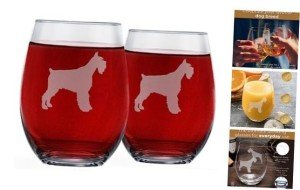 Stemless Wine Glasses for Dog Lovers - Set of 2