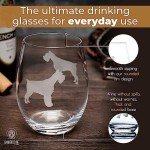 Stemless Wine Glasses for Dog Lovers - Set of 2