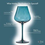 Colorful Italian Crystal Wine Glass Set - 5 Pieces